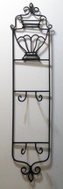&quot;Distressed&quot; Wrought Iron Wall Rack - 38&quot; Tall x 9&quot; Wide - Double Hanger... - $14.95