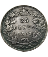 25 centavos de Canadá de 1893 - retrato de la laureada de la reina Victo... - $18.55 CAD