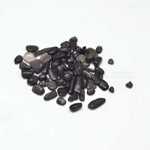 1000G package Natural Obsidian Chip Beads, No Hole/Undrilled, 3~9x1~4mm  H23 - £14.46 GBP