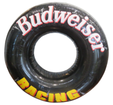 HUGE Vintage 1994 45&quot; Round Budweiser Racing Tire Hangable Blow Up Infla... - $49.45