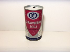 IGA STRAWBERRY SODA  12oz STEEL CAN CHICAGO, ILLINOIS VINTAGE - £11.44 GBP