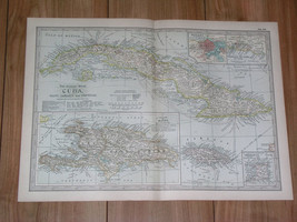 1897 Antique Dated Map Of Cuba Haiti Jamaica Dominicana / West Indies Caribb EAN - £18.04 GBP