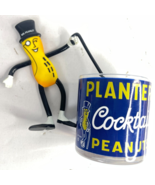 Planters Cocktail Peanuts Vintage Logo Glass + Mr Rubber Bendy Figure Ru... - £21.81 GBP