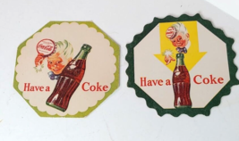 1950s Have A Coke Coca Cola Coasters pair Squirt Boy - £7.87 GBP