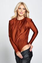 Women&#39;s Metallic Padded Shoulder Bodysuit - $14.00