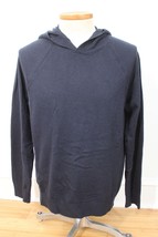 Vince L Blue Wool Cashmere Soft Pullover Raglan Sleeve Hoodie Sweater - $94.99