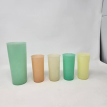 Tupperware Lot 1 #107 Cup 1954 4 #117 Tumblers 9oz Pastel Made in USA - £11.65 GBP