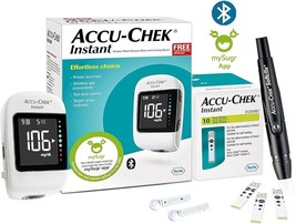 Accu-Chek Instant glucometer device+ 10 Test Strips+ 1 Free pack 50 strip - $134.00