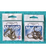 TWO (2) - Mustad - 9174-BR - 3/0 - O&#39;Shaughnessy HOOKS - 8-PACKS - FISHI... - $5.89