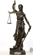 Themis Greek Goddess Blind Lady Justice Cold Cast Bronze statue 20cm/7.8 in NEW - £85.43 GBP