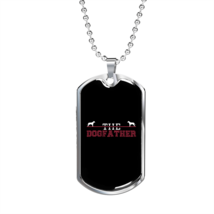 The Dogfather Pink Necklace Stainless Steel or 18k Gold Dog Tag 24&quot; Chain - £38.52 GBP+