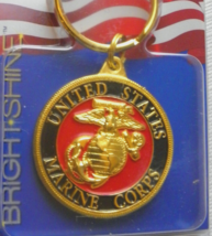 Marine Corps Marines Semper Fi Keyring Key Chain Ring 1.5 Inches - £6.36 GBP