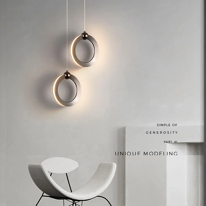 Fumi Modern  LED Pendant Light Fixtures, Ring Pendant Lighting for Bedroom - £29.81 GBP+