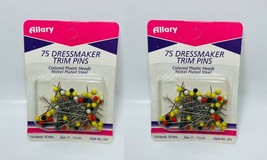 LOT OF 2 Allary 75 Dressmaker Trim Straight Pins, Nickel Plated - $7.91