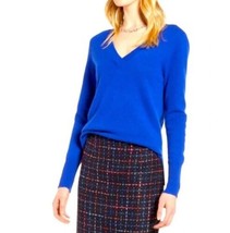 Halogen Cashmere Sweater 2XS Cobalt Blue V Neck Long Sleeve Knit Casual ... - £16.48 GBP