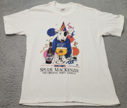 Vintage T Shirt Men L White Bud Light Spuds Mackenzie 1987 Single Stitch - £41.77 GBP