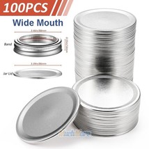 100X Wide Mouth Canning Metal Lids 86Mm For Ball Kerr Mason Jars Split Type New - £34.73 GBP