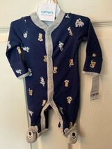 Carter's Neutral Navy Koala Snap Front Footie Bodysuit Preemie *NEW* d2 - $9.99