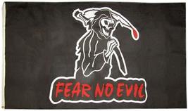 Trade Winds 3x5 Fear NO Evil Flag 5&#39; x 3&#39; Skull Skeleton Pirate Grim Reaper Hall - £3.91 GBP