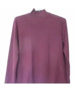 100% merino wool mock turtleneck Sweater Valerie Stevens Sz M Burgundy - $32.00