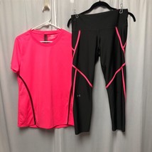 Zone Pro Bright Pink Shirt Size Medium Under Armor Compression Pants Size Large - £22.65 GBP