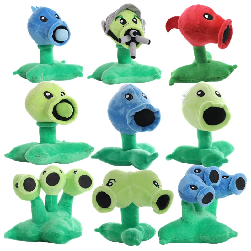 Plants VS Zombies Stuffed Plush Toys P2 Peashooter Snow Pea Repeater Threepeater - £9.76 GBP