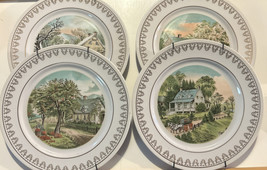 Roy Thomas Currier And Ives 4 Plate Set 1980 Four Seasons of Life - Japan - £22.06 GBP