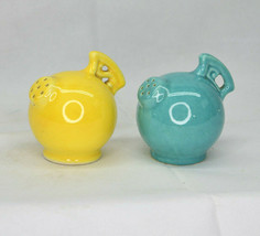Vintage Set Of Ceramic Water Jugs One Green One Yellow Salt And Pepper S... - $13.25