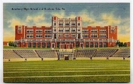Academy High School Erie Pennsylvania Linen Postcard - $9.90