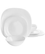 Ultra Plazza 12 Piece Tempered Opal Glass Dinnerware Set in White - $65.10