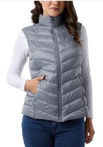 32 Degrees Womens Vest Blue Pockets Sleeveless Lightweight Stand Up Collar - $695.34 MXN