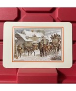 Christmas Joy Greetings Snow Horses Buggy Hallmark Postcard Made In USA ... - £7.18 GBP