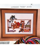 Literary Purr Suits Counted Cross Stitch Kit - Kappie Originals Bookshel... - $19.48 CAD