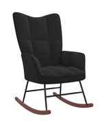 vidaXL Rocking Chair Black Velvet (100% polyester), solid rubberwood, steel - $343.75 CAD