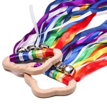 Rainbow Hand Ribbon Kite Baby Sensory Toys Waldorf Hand Kite Montessori Learning - £15.71 GBP