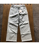 LC Lauren Conrad Women Size 4 Blue Raw Hem Wide Leg Ankle  Jeans w/ rain... - $21.51