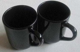 Todays Home (2) Black Gloss Color Finish China Stoneware Collectible Large Mug - £22.42 GBP