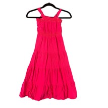 Cherokee Girls Size Small 6 6x Pink Midi Tiered Dress Spaghetti Strap Su... - $17.81