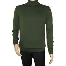 Mens Sweater Knit BRANGO Turkey Mock Neck Cotton Blend 21050 Khaki Green image 3