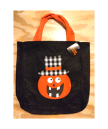 New w/Tag Laughing Pumpkin Felt 12x12 White Black Check Hat Trick Or Tre... - €7,60 EUR
