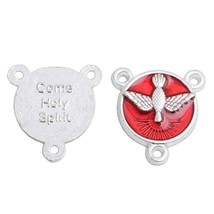 12pcs of Red Enamel Medal Holy Spirit Confirmation Dove Rosary Centerpieces - £6.25 GBP