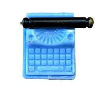 PK VINT Typewriter Gumball Charm (NO RING) Miniature Moving Platen Dollh... - $1.88