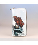 Cartoon Mermaid Pattern Long Wallet, Zipper Around Coin Purse, Women&#39;s C... - $187.97 MXN