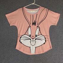 TKR Bugs Bunny T-Shirt Womens XL Peach Pink Top Casual Front Back Graphi... - $10.09