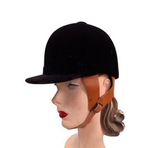 VTG 70s Equestrian Velvet Hunt Cap Pony Club Riding Helmet 7½ English Hu... - $64.30