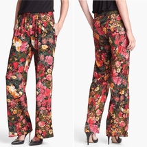 Wayf Floral Print Wide Straight Leg Pull On Pants Palazzo XS - $535.68 MXN
