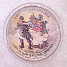 Lewis &amp; Clark Centennial Expo Sighting The Pacific 1805 Paperweight Dated 1905 - $49.01