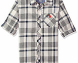 NWT U.S. Polo Assn. Boys Gray Plaid Long Sleeve Flannel Button Down Shirt 8 - £6.48 GBP