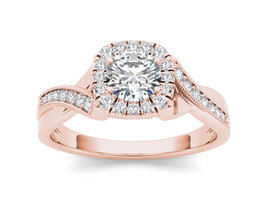 Authenticity Guarantee 
14K Rose Gold 3/4ct TDW Diamond Twisted-Shank Engagem... - £1,563.12 GBP