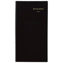 AT-A-GLANCE Fine Diary 2024 Weekly Monthly Diary Black Pocket 3 x 6 Weekly - $24.74